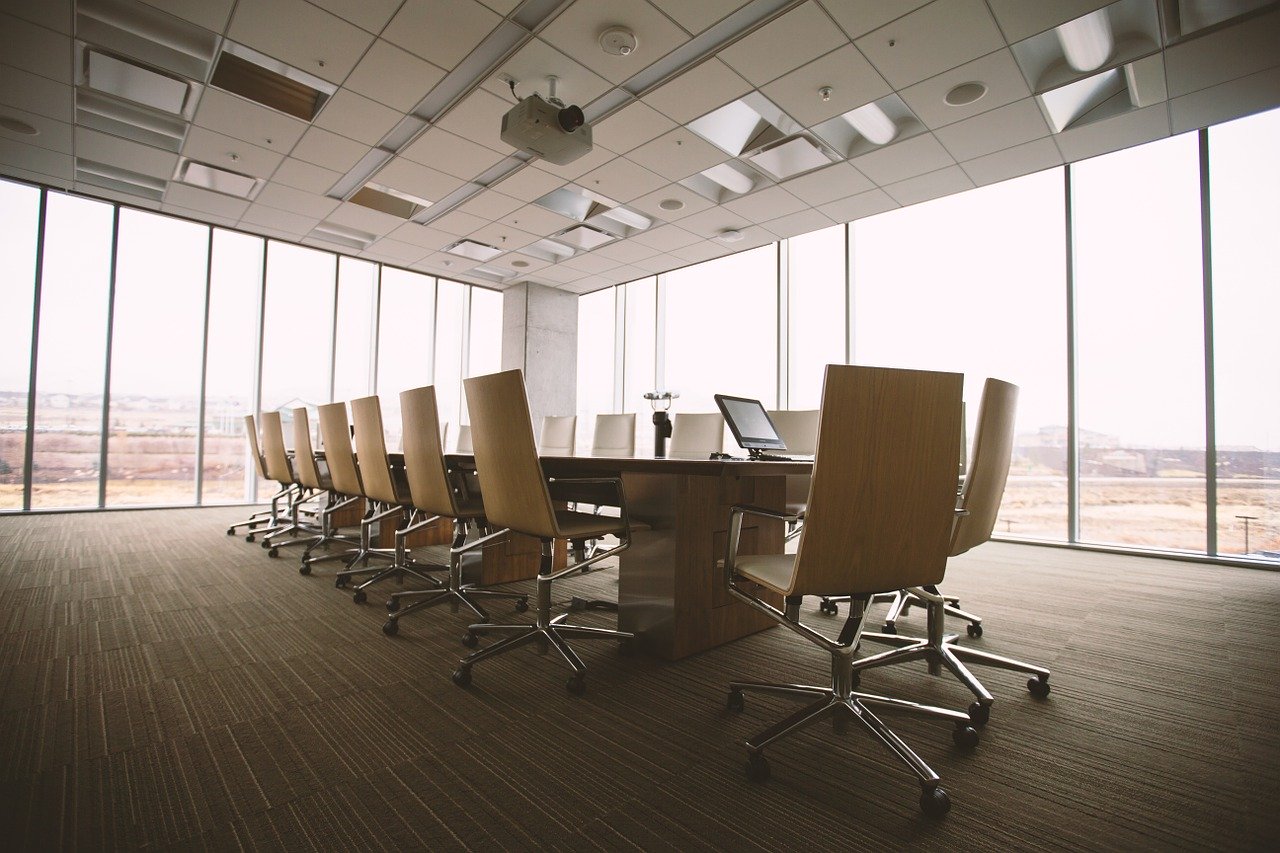 conference room, table, office