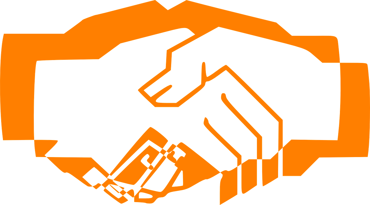 handshake, orange, hand shake